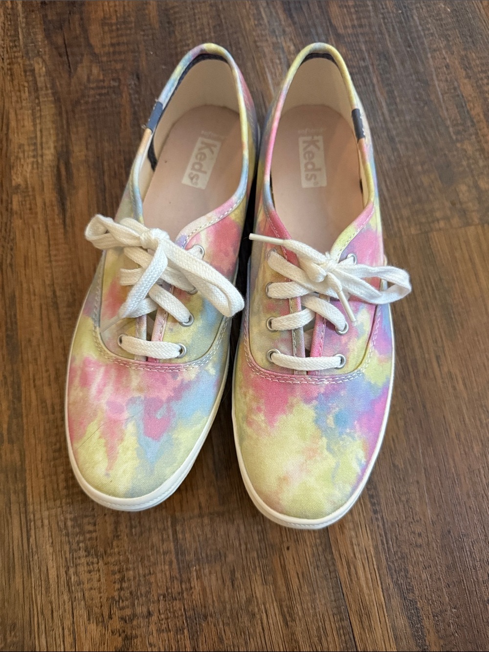 Keds Pastel Tie-Dye Canvas Sneakers - Pink Yellow Blue